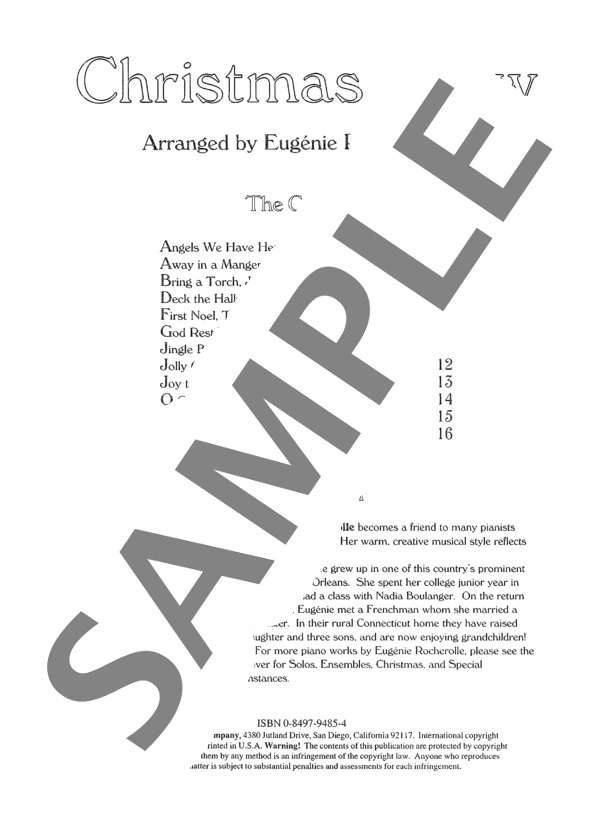 ロシェロール編曲 まきびとひつじを~「クリスマス・アニュー」より (オーギニー・ロシェロール) / ピアノソロ 初〜中級 - サンプル譜面 1/2