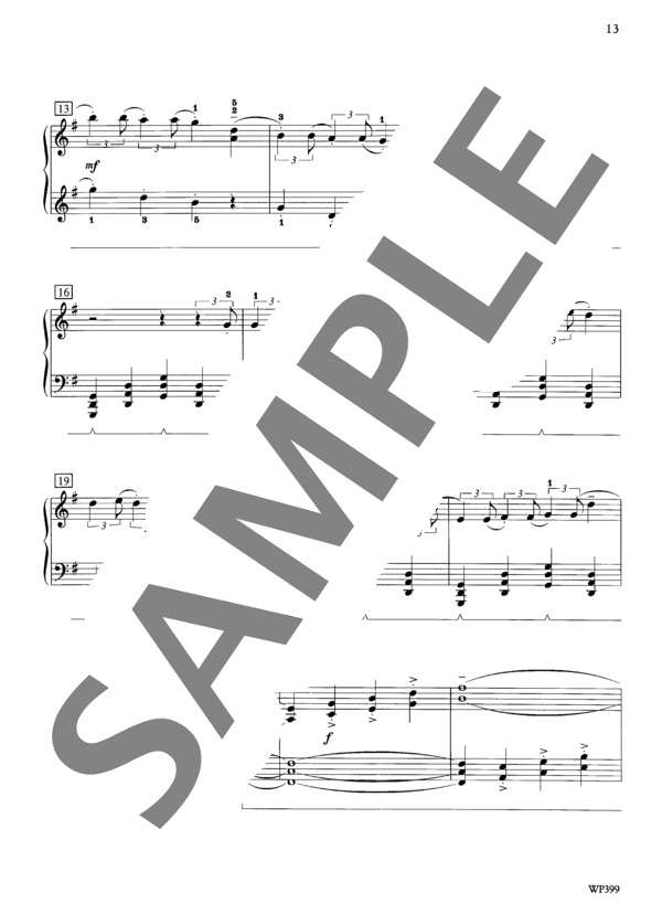 イェーガー編曲 もろびと声あげ ~「クリスマス・トレジャーズ」より (ジェニーン・ネリス・イェーガー) / ピアノソロ 中級 - サンプル譜面 2/5