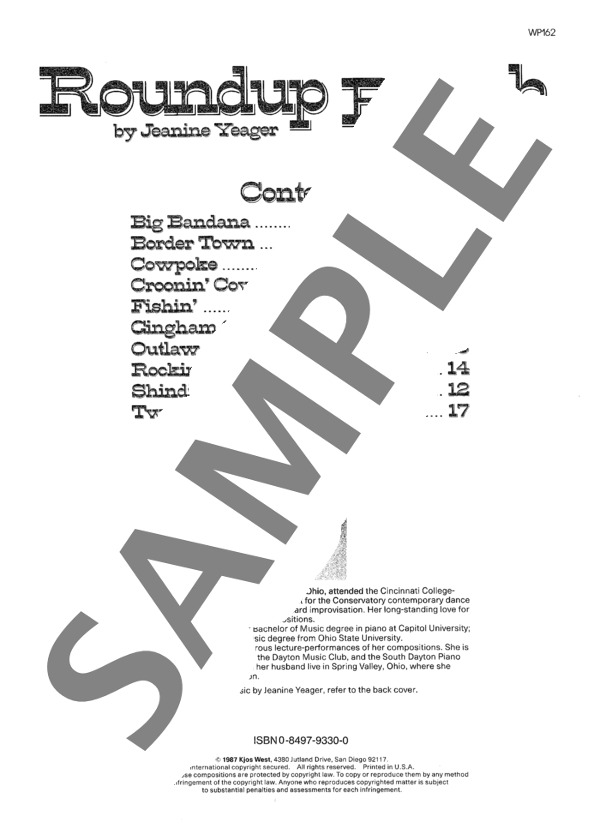 無法者! ~「ラウンドアップ・ランチ」より (ジェニーン・ネリス・イェーガー) / ピアノソロ 初〜中級 - サンプル譜面 1/4