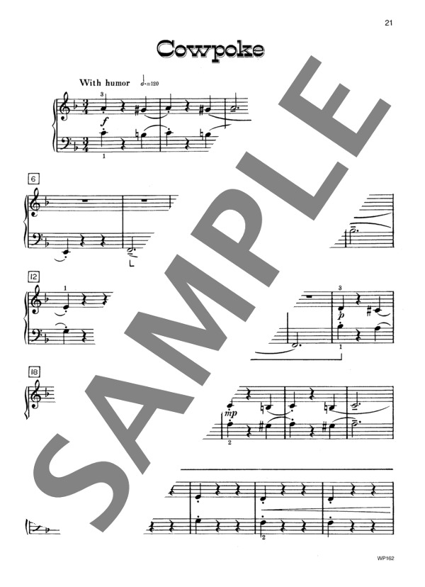 カウボーイ ~「ラウンドアップ・ランチ」より (ジェニーン・ネリス・イェーガー) / ピアノソロ 初〜中級 - サンプル譜面 2/4
