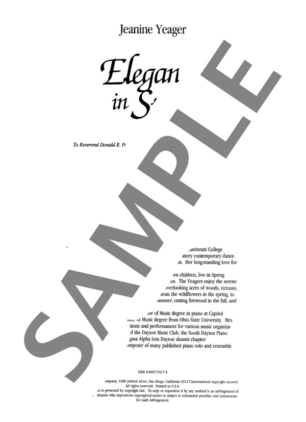 アリア ~「エレガンス・イン・スタイル」より (ジェニーン・ネリス・イェーガー) / ピアノソロ 中級 - サンプル譜面 1/2