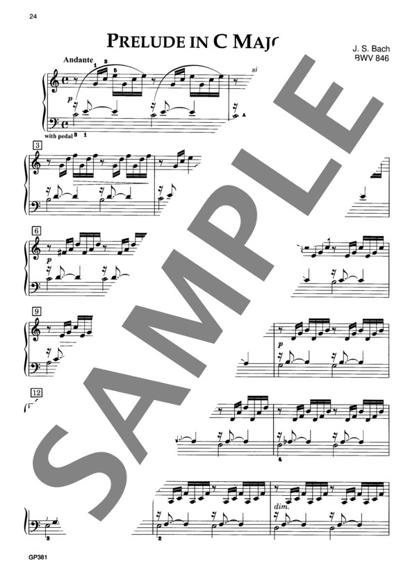 アンナ・マグダレーナの音楽帳より 前奏曲 ハ長調 BWV846 (ヨハン・セバスチャン・バッハ) / ピアノソロ 初〜中級 - サンプル譜面 2/3