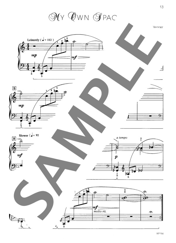 私だけの場所 ~「モーストリー・メロー」 (ジェニーン・ネリス・イェーガー) / ピアノソロ 初〜中級 - サンプル譜面 2/2