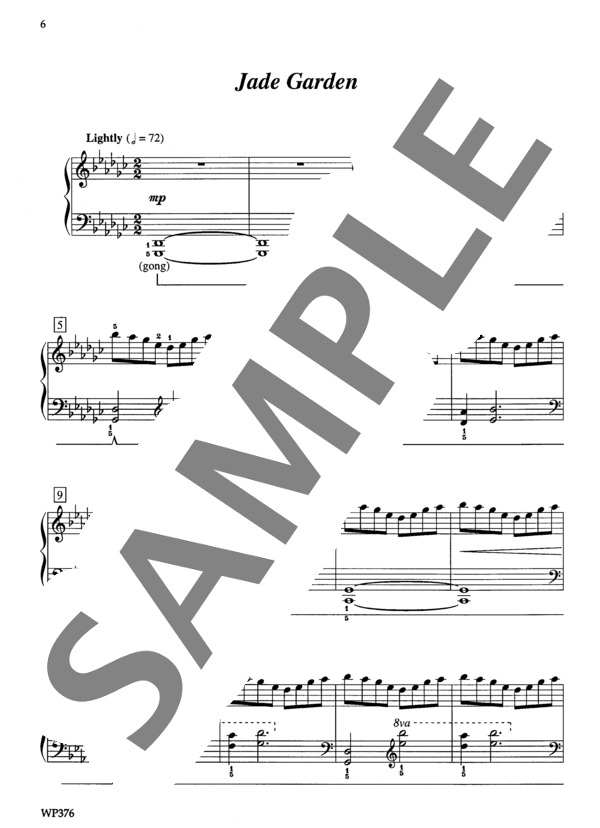 翡翠色の庭 ~「ウォーターカラー・インプレッションズ」より (ジェニーン・ネリス・イェーガー) / ピアノソロ 初〜中級 - サンプル譜面 2/3