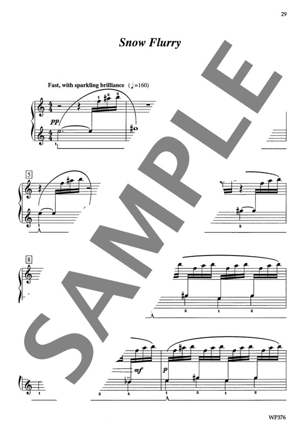 にわか雪 ~「ウォーターカラー・インプレッションズ」より (ジェニーン・ネリス・イェーガー) / ピアノソロ 初〜中級 - サンプル譜面 2/5