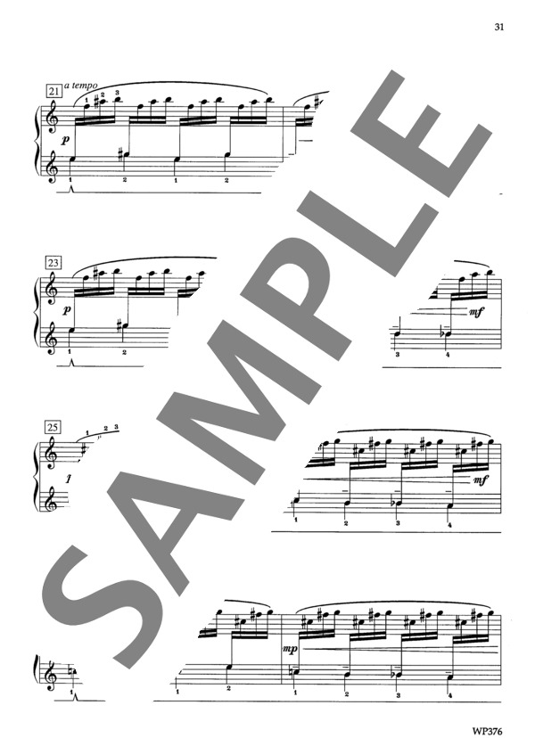 にわか雪 ~「ウォーターカラー・インプレッションズ」より (ジェニーン・ネリス・イェーガー) / ピアノソロ 初〜中級 - サンプル譜面 4/5