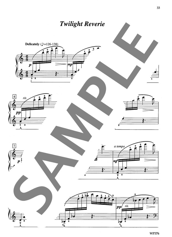 夕暮れの夢 ~「ウォーターカラー・インプレッションズ」より (ジェニーン・ネリス・イェーガー) / ピアノソロ 初〜中級 - サンプル譜面 2/4