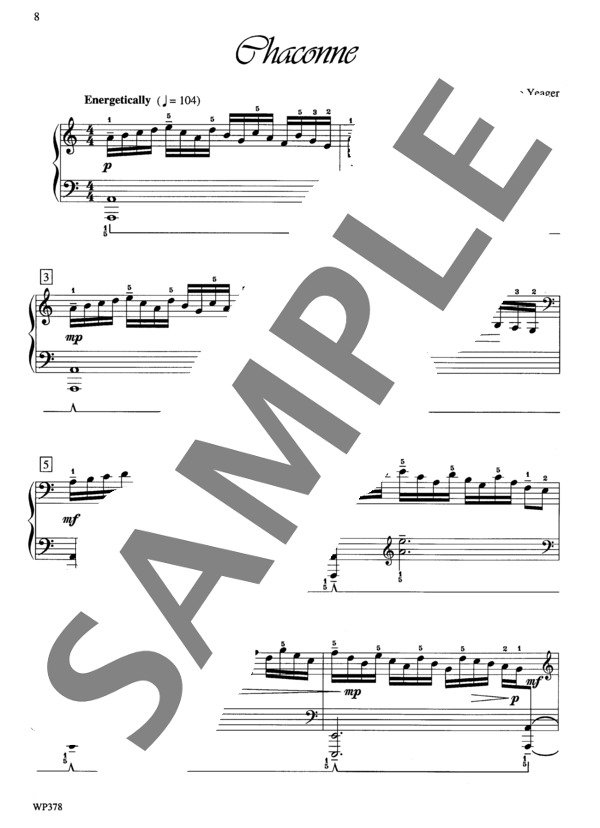 シャコンヌ ~「バロック・アンコール」より (ジェニーン・ネリス・イェーガー) / ピアノソロ 中級 - サンプル譜面 2/5