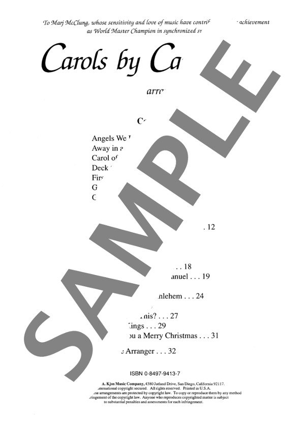 イェーガー編曲 平和と喜びの知らせ~キャロルズ・バイ・キャンドルライトより (ジェニーン・ネリス・イェーガー) / ピアノソロ 初〜中級 - サンプル譜面 1/2