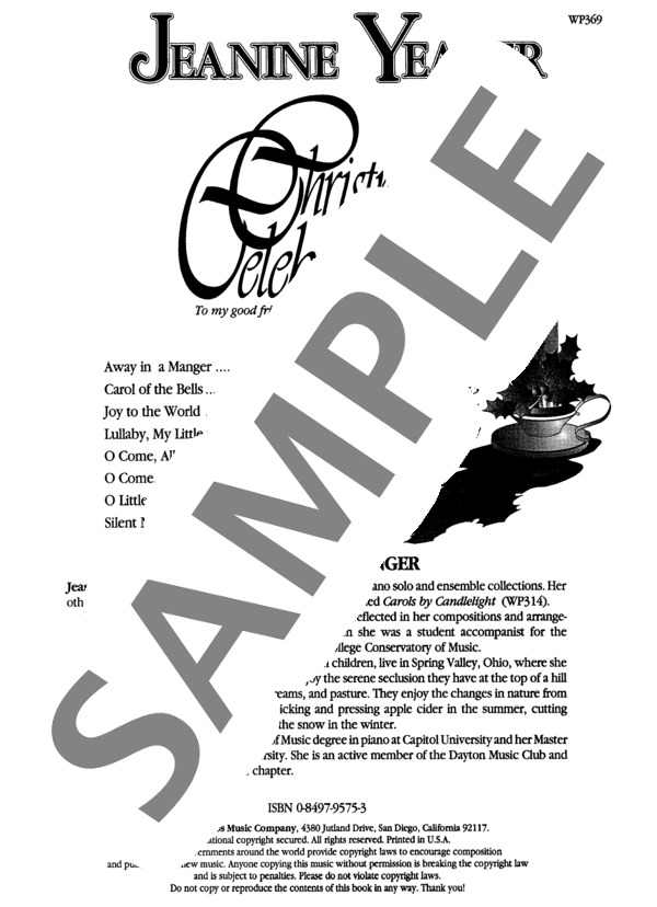 イェーガー編曲 ひさしくまちにし~クリスマス・セレブレーションズより (ジェニーン・ネリス・イェーガー) / ピアノソロ 中級 - サンプル譜面 1/5