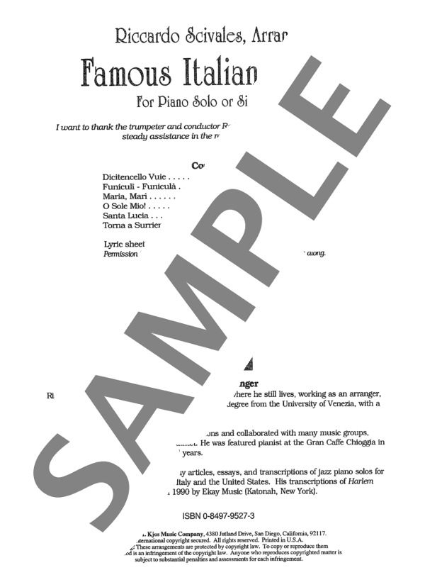 サンタ・ルチア (テオドラ・コトラウ) / ピアノソロ 初〜中級 - サンプル譜面 1/3