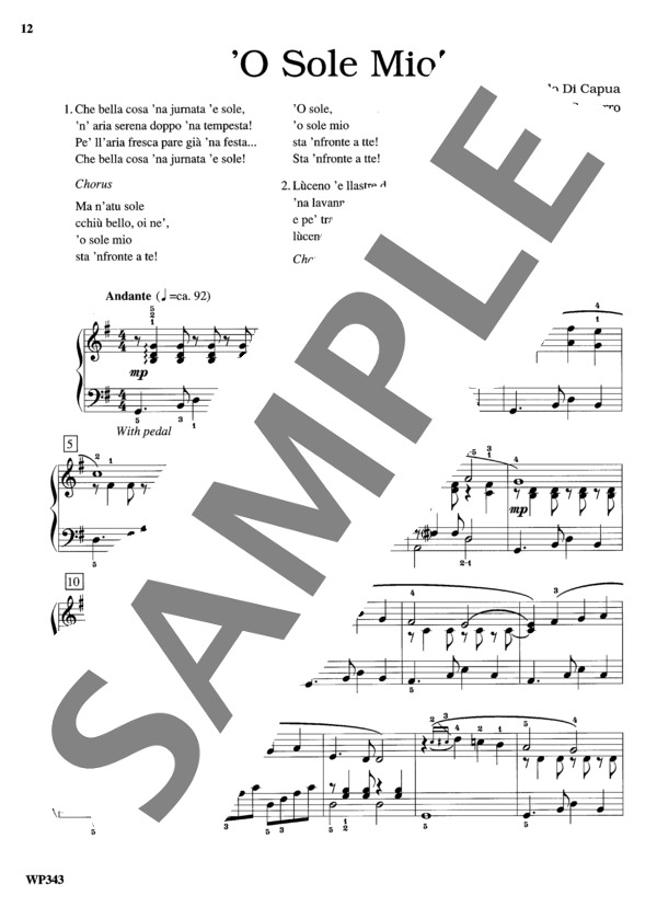 オー・ソレ・ミオ (エドゥアルド・ディ・カプア) / ピアノソロ 初〜中級 - サンプル譜面 2/3