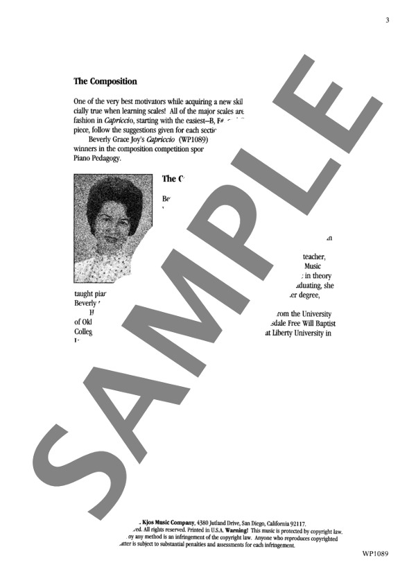 カプリッチョ (ビバリー・グレース・ジョイ) / ピアノソロ 中級 - サンプル譜面 1/5