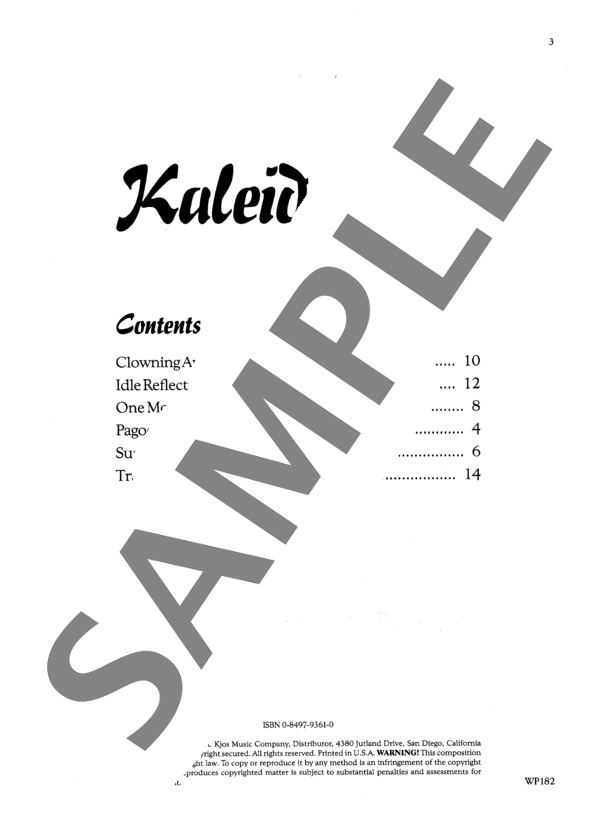 サンセット・トレイル ~「カレイドスコープ」より (ジャン・マーティン) / ピアノソロ 初〜中級 - サンプル譜面 1/3