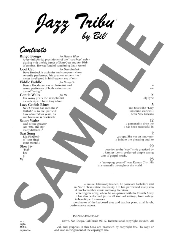 ジャズファン（連弾） (ビル・エヴァンス) / ピアノ連弾 初〜中級 - サンプル譜面 1/4