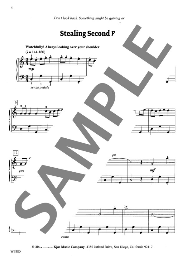 二塁への盗塁 ~「ボールパークのタンゴ」より (マリー・フラヴィン・ドーレン) / ピアノソロ 初〜中級 - サンプル譜面 2/4