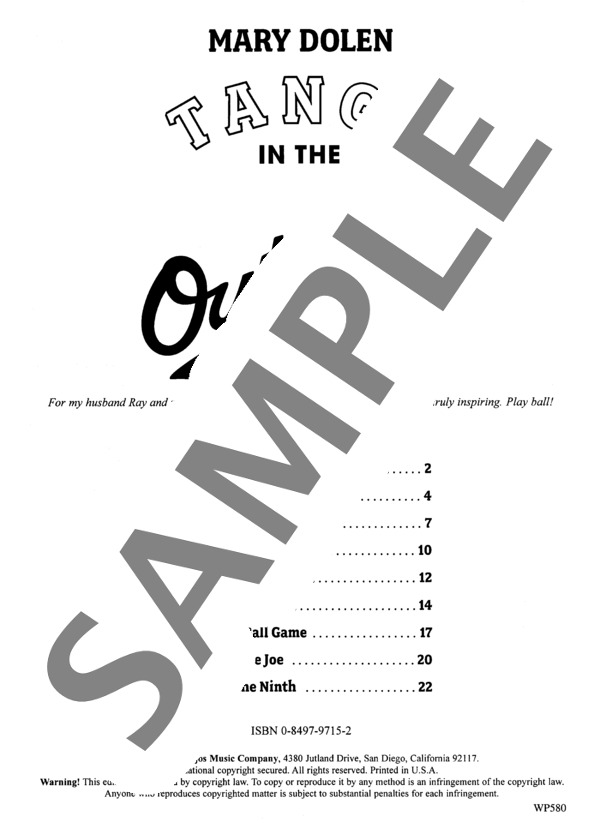 外野のタンゴ ~「ボールパークのタンゴ」より (マリー・フラヴィン・ドーレン) / ピアノソロ 初〜中級 - サンプル譜面 1/3