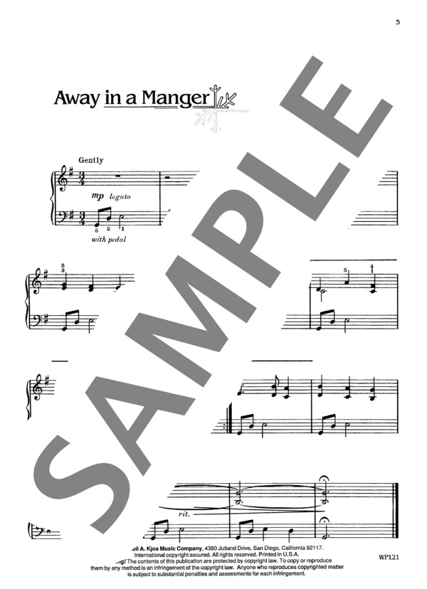 ベティ・コレイ編曲 うまぶねの中で~「クリスマス・グリーティング」より (作曲者不詳) / ピアノソロ 初〜中級 - サンプル譜面 2/2
