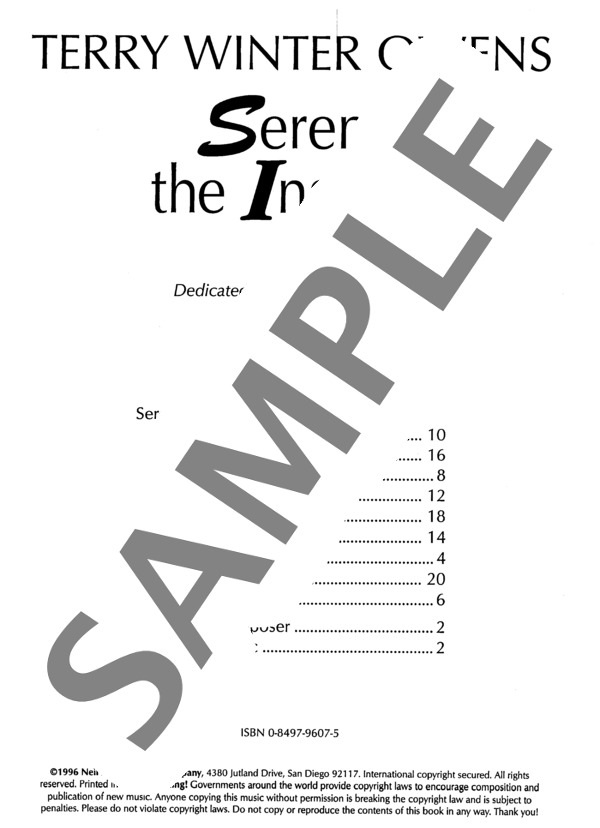 ヴィオラ・ダ・ガンバへのセレナーデ (テリー・ウィンター・オーウェンス) / ピアノソロ 初〜中級 - サンプル譜面 1/2