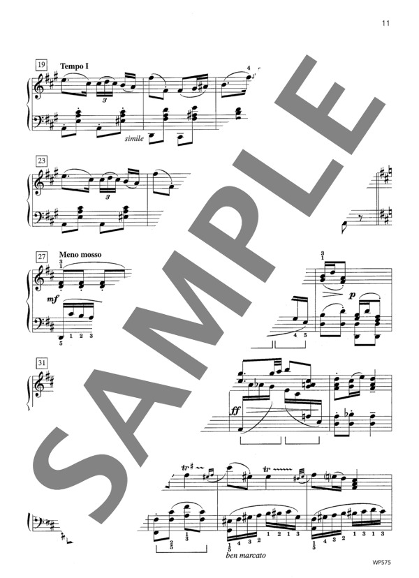 楽興の時 Op.26 ~「五つの性格的小品」より (アルフレッド・バリーリ) / ピアノソロ 中級 - サンプル譜面 3/5