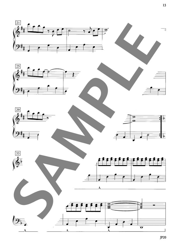 喜び ~「12月の魔法」より (トム・バラバス) / ピアノソロ 初〜中級 - サンプル譜面 3/5