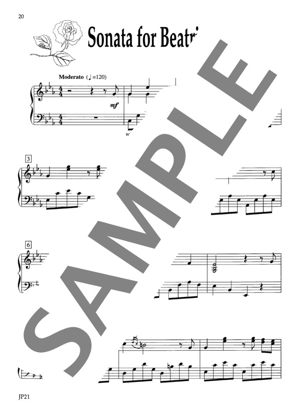ベアトリスのためのソナタ ~「クラシカ・ヌーボー」より (トム・バラバス) / ピアノソロ 初〜中級 - サンプル譜面 2/5