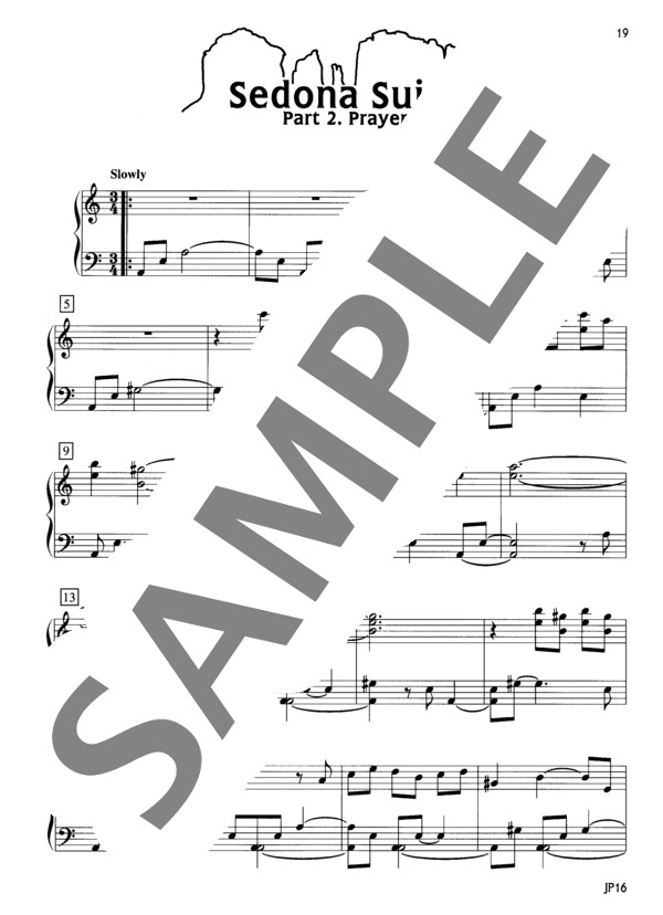 セドナ組曲 2.祈り (トム・バラバス) / ピアノソロ 初〜中級 - サンプル譜面 2/4