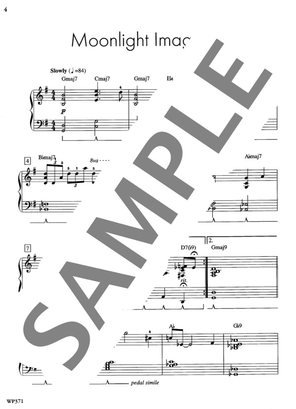 月夜の情景 (ラリー・ミンスキー) / ピアノソロ 初〜中級 - サンプル譜面 2/3