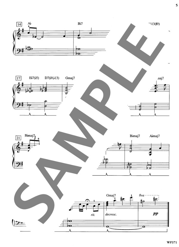 月夜の情景 (ラリー・ミンスキー) / ピアノソロ 初〜中級 - サンプル譜面 3/3