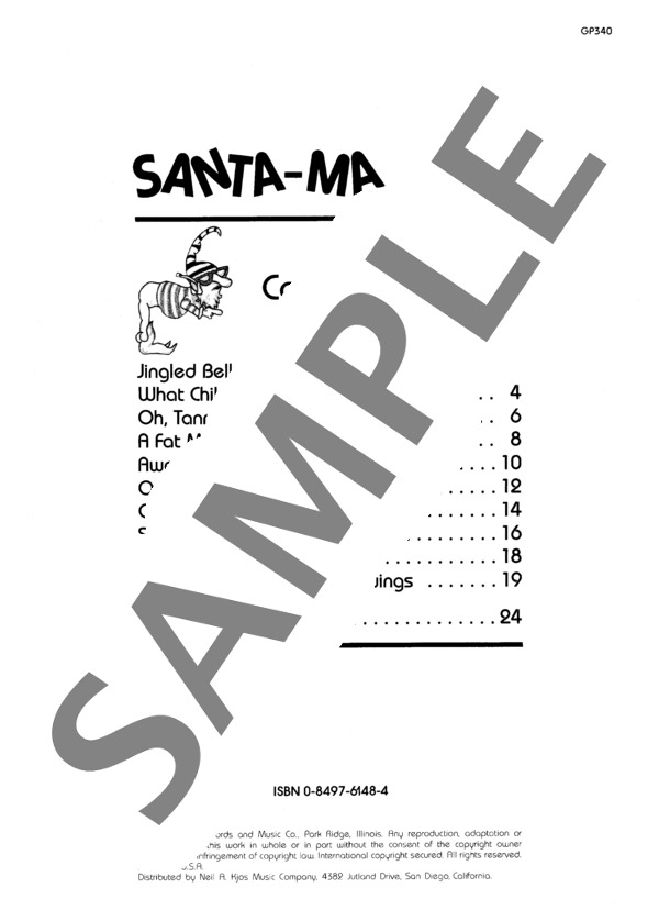 グリア編曲 グローリア・イン・ブルー~サンタ・マ・ジャズより (ジョン・グリア) / ピアノソロ 中級 - サンプル譜面 1/3