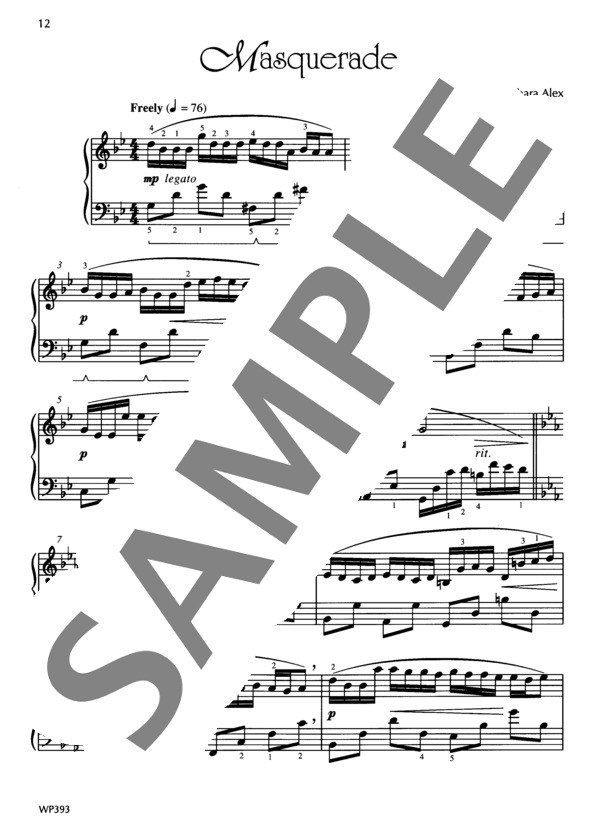 仮面舞踏会 ~「ジャーニー・オブ・メモリーズ」より (バーバラ・アレックス) / ピアノソロ 初〜中級 - サンプル譜面 2/3