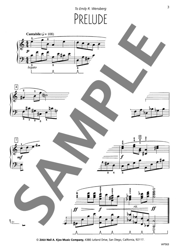 前奏曲 ~「ピアノのためのポートレート」より (ボニー・フォン・リース・ドー) / ピアノソロ 中級 - サンプル譜面 2/2