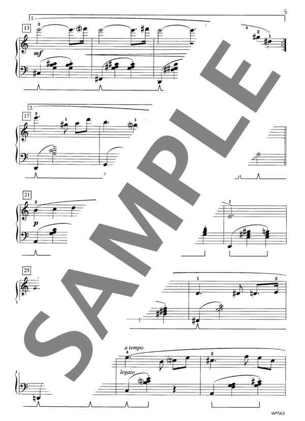 ワルツ ~「ピアノのためのポートレート」より (ボニー・フォン・リース・ドー) / ピアノソロ 中級 - サンプル譜面 3/4