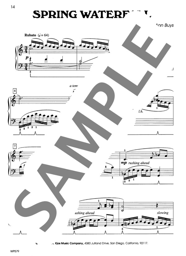 泉の滝 ~「キャニオン・カントリー」より (アン・バイズ) / ピアノソロ 初〜中級 - サンプル譜面 2/3