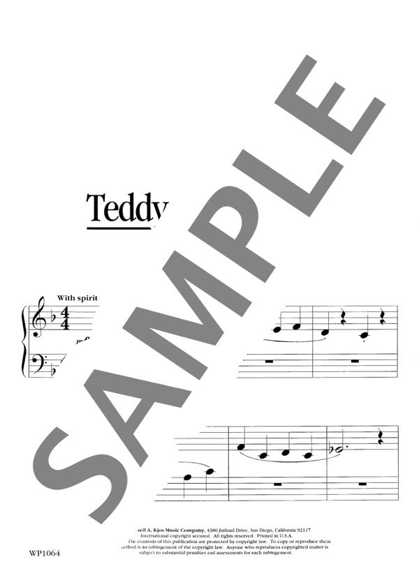 テディベア・ブギ Teddy Bear Boogie (ジェーン・バスティン) / ピアノソロ 初級 - サンプル譜面 2/3