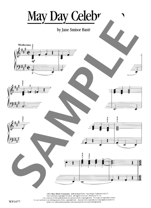 メイ・デーのおいわい May Day Celebration (ジェーン・バスティン) / ピアノソロ 初〜中級 - サンプル譜面 2/3