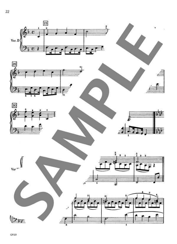 スイスの歌による変奏曲 WoO.64 (ルートヴィヒ・ヴァン・ベートーヴェン) / ピアノソロ 初〜中級 - サンプル譜面 3/5