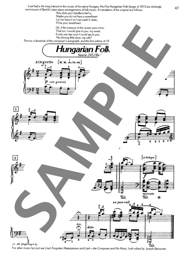 ハンガリー民謡 ~5つのハンガリー民謡より~ (フランツ・リスト) / ピアノソロ 初〜中級 - サンプル譜面 2/2