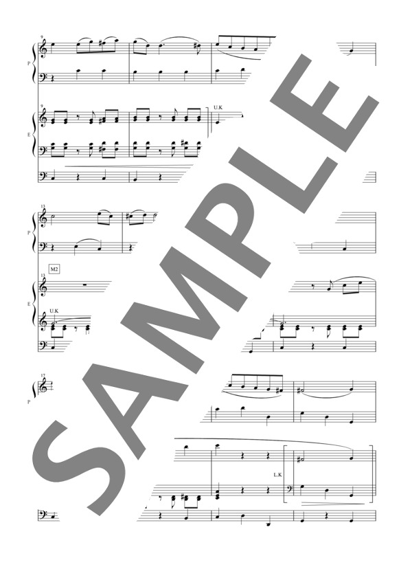 松丸弘子編曲 メヌエット ハ長調 K. 6 ~はじめて出会うコンチェルト~ (ヴォルフガング・アマデウス・モーツァルト) / アンサンブルピアノ＋他楽器 初〜中級 - サンプル譜面 3/4