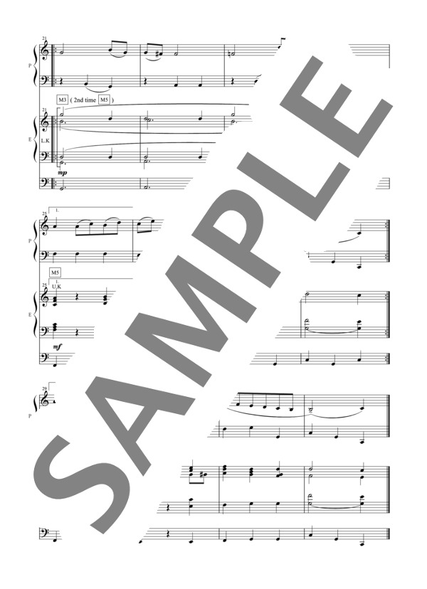 松丸弘子編曲 メヌエット ハ長調 K. 6 ~はじめて出会うコンチェルト~ (ヴォルフガング・アマデウス・モーツァルト) / アンサンブルピアノ＋他楽器 初〜中級 - サンプル譜面 4/4