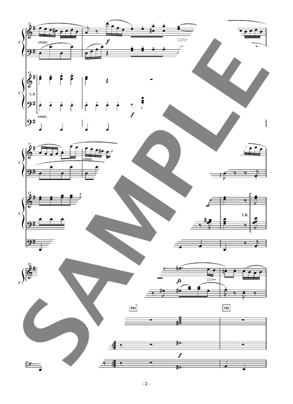 松丸弘子編曲 ソナチネ Op. 36-2 第1楽章 ~はじめて出会うコンチェルト~ (ムツィオ・クレメンティ) / アンサンブルピアノ＋他楽器 初〜中級 - サンプル譜面 4/5