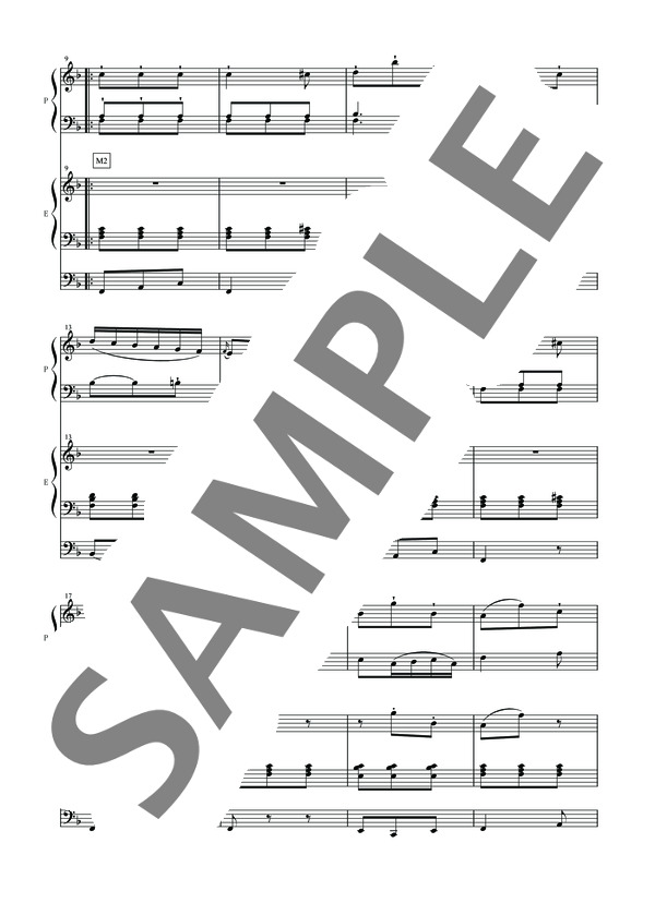 松丸弘子編曲 ロンドンの楽譜帳よりアレグロヘ長調 ~はじめて出会うコンチェルト~ (ヴォルフガング・アマデウス・モーツァルト) / アンサンブルピアノ＋他楽器 中級 - サンプル譜面 3/5