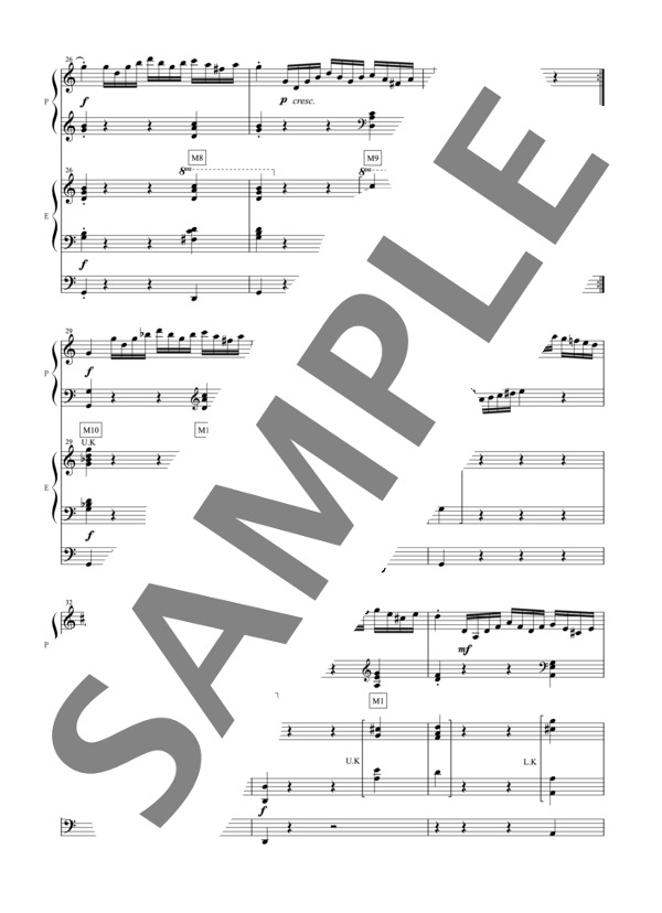 松丸弘子編曲 ソナタK 545 第1楽章 ~はじめて出会うコンチェルト~ (ヴォルフガング・アマデウス・モーツァルト) / アンサンブルピアノ＋他楽器 中級 - サンプル譜面 5/5