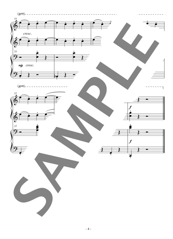 轟千尋編曲 「Entertainer」初級:4手連弾編 (スコット・ジョプリン) / ピアノ連弾 初〜中級 - サンプル譜面 5/5