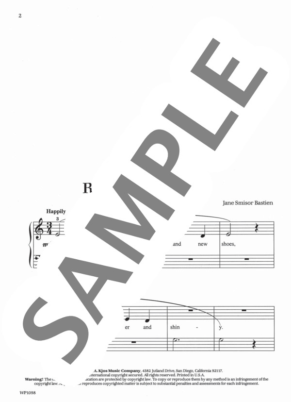 発表会の赤いくつ Red Recital Shoes (ジェーン・バスティン) / ピアノソロ 初級 - サンプル譜面 2/3