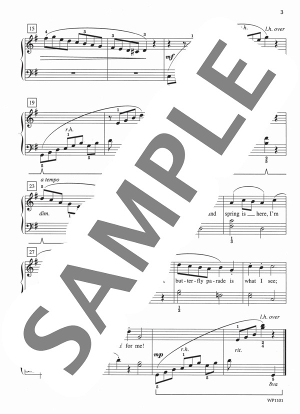 ちょうちょの行進 Butterfly Parade (ジェーン・バスティン) / ピアノソロ 初〜中級 - サンプル譜面 3/3