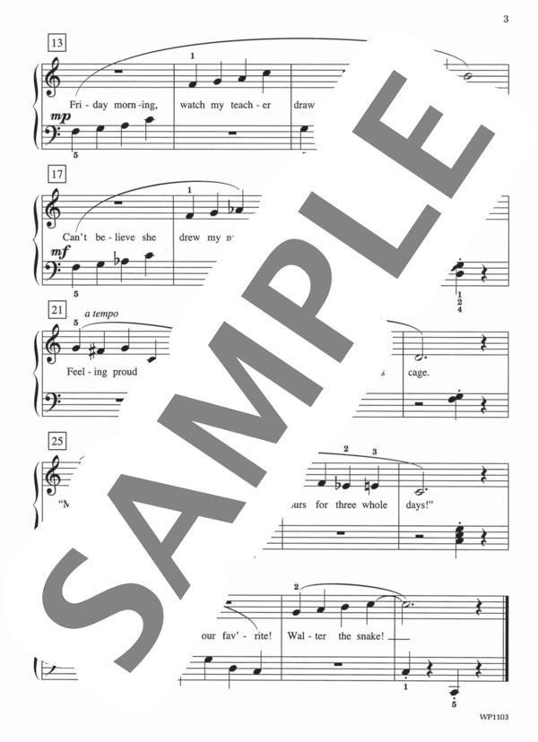 へびのウォルター Walter The Snake (ジェーン・バスティン) / ピアノソロ 初〜中級 - サンプル譜面 3/3