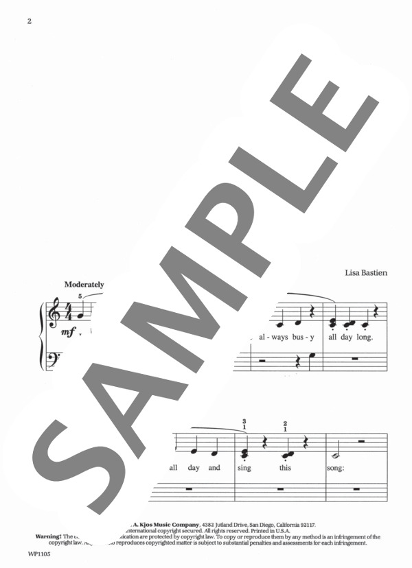 わたしのハムスター My Hamsters (ジェーン・バスティン) / ピアノソロ 初級 - サンプル譜面 2/3