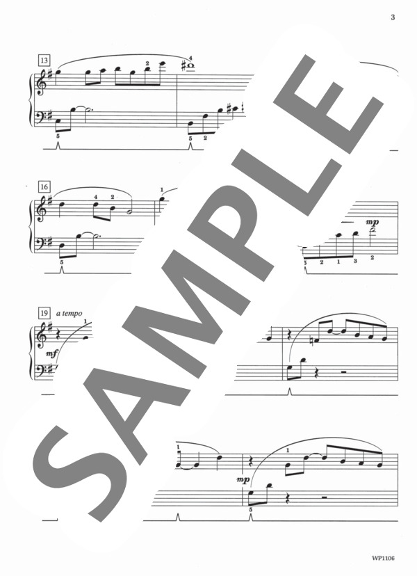 雲をながめて Cloud Gazing (ジェーン・バスティン) / ピアノソロ 初〜中級 - サンプル譜面 3/4