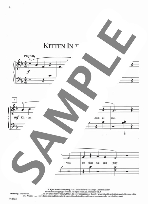 木の上のこねこ Kitten In The Tree (ジェーン・バスティン) / ピアノソロ 初〜中級 - サンプル譜面 2/3